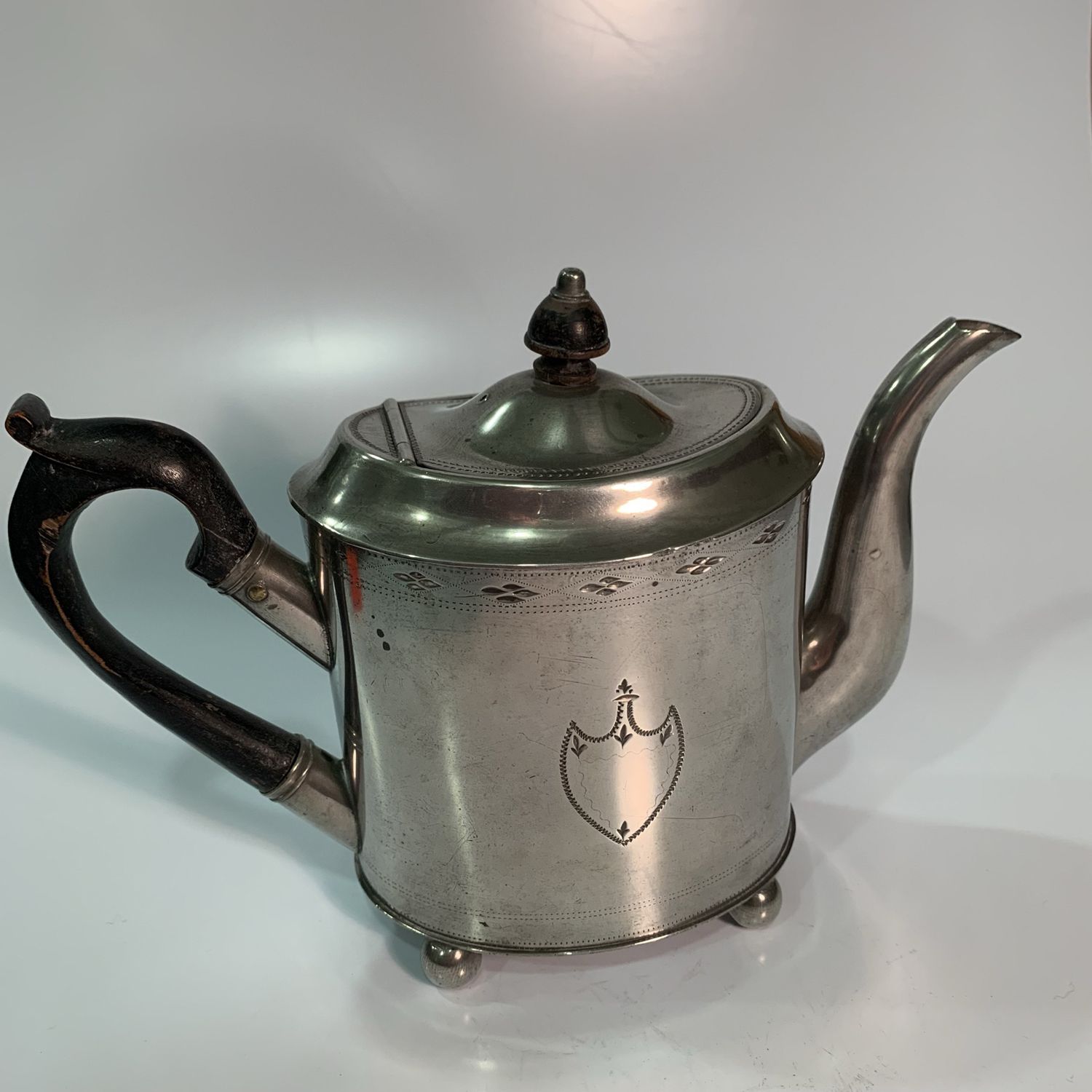 Sold at auction Israel Trask Pewter Teapot Auction Number 3705T